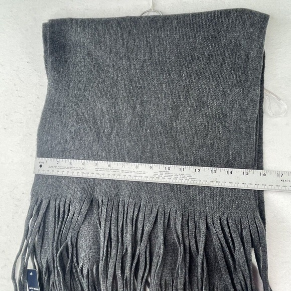 NEW $70 Lucky Brand Scarf 16"x88" Gray Fringe Poly/Acrylic Soft Warm Long - Picture 8 of 12